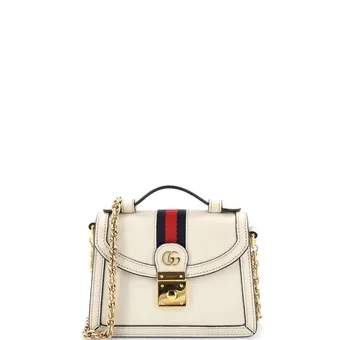 Gucci Ophidia Flap Top Handle Bag Leather Mini