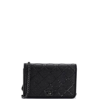 Chanel Turnlock CC Wallet on Chain Strass Embellished Leather